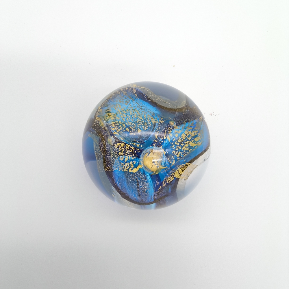 RARE Mark Armstrong Signed Art Glass Paperweight "Canadian"